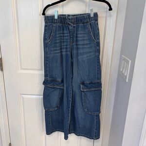 Zara Kids Cargo Wide Leg Jeans Bundle - 2 Pairs (1 blue, 1 black), Size 13-14